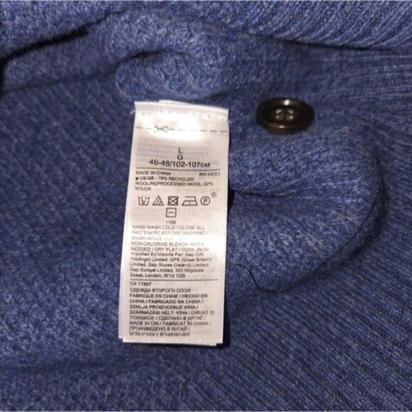 Banana Republic NWT Men's Blue Knit Wool Blend Sweater - Picture 9 of 9